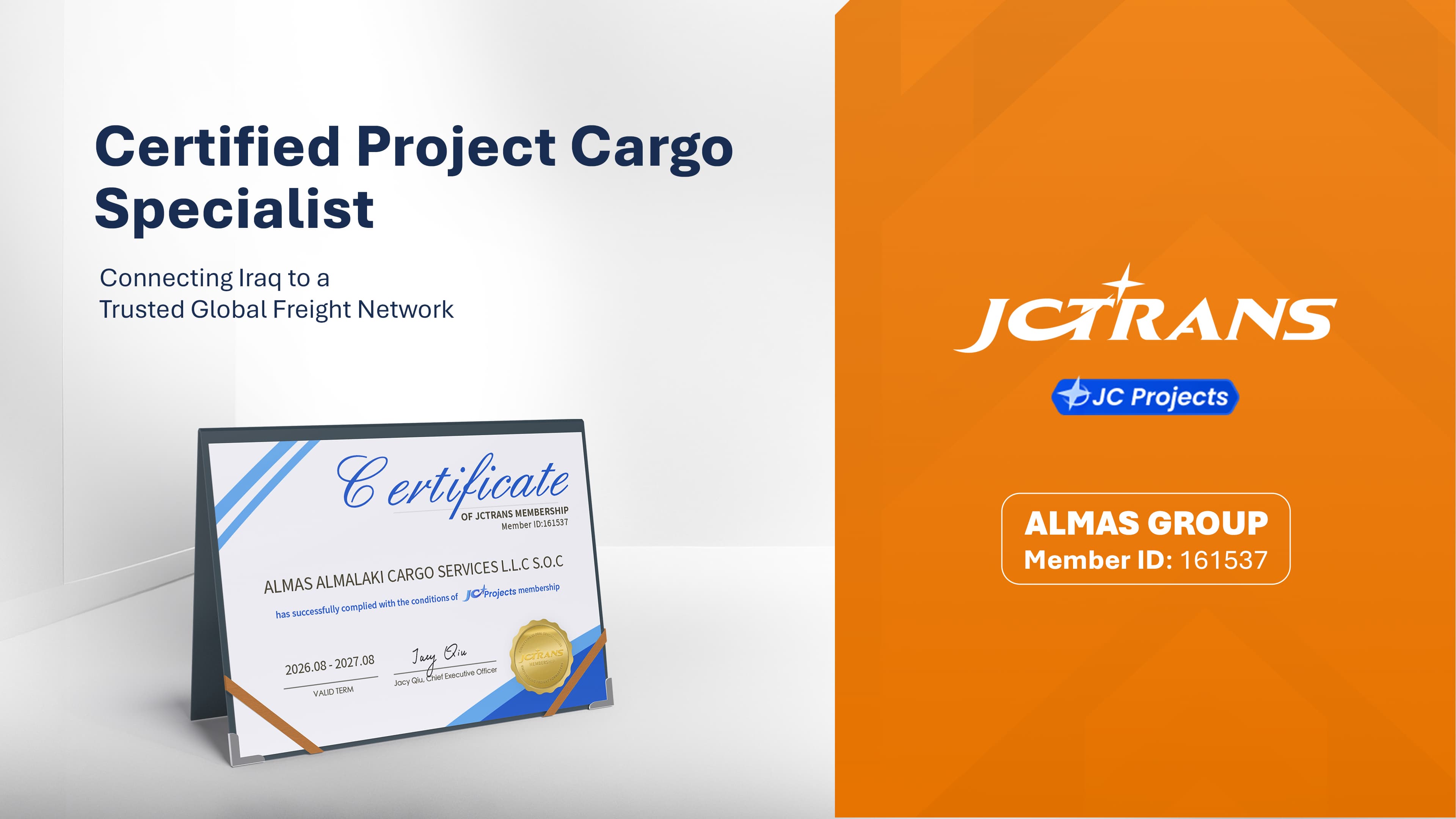 Almas Group Joins JCtrans: Strengthening Our Global Freight Network